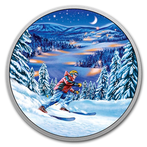 2017 RCM 3/4 oz Silver $15 Great Canadian Outdoors: Night Skiing 2017 RCM 3/4 oz Silver $15 Great Canadian Outdoors: Night Skiing